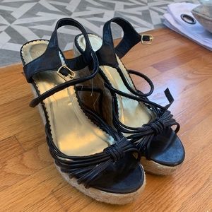Black and twine wedges- size 8.5